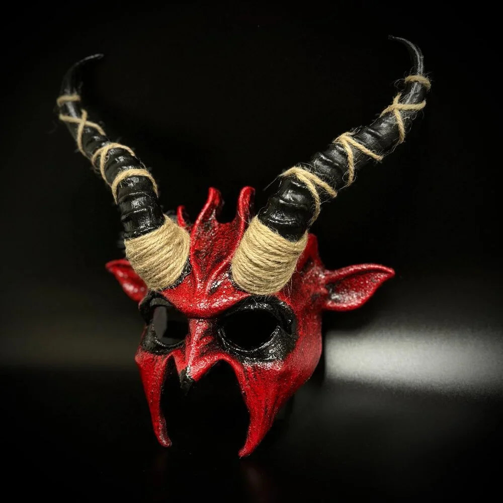 Krampus Ram Goat Demon with Horns Devil Halloween Masquerade Masks Party